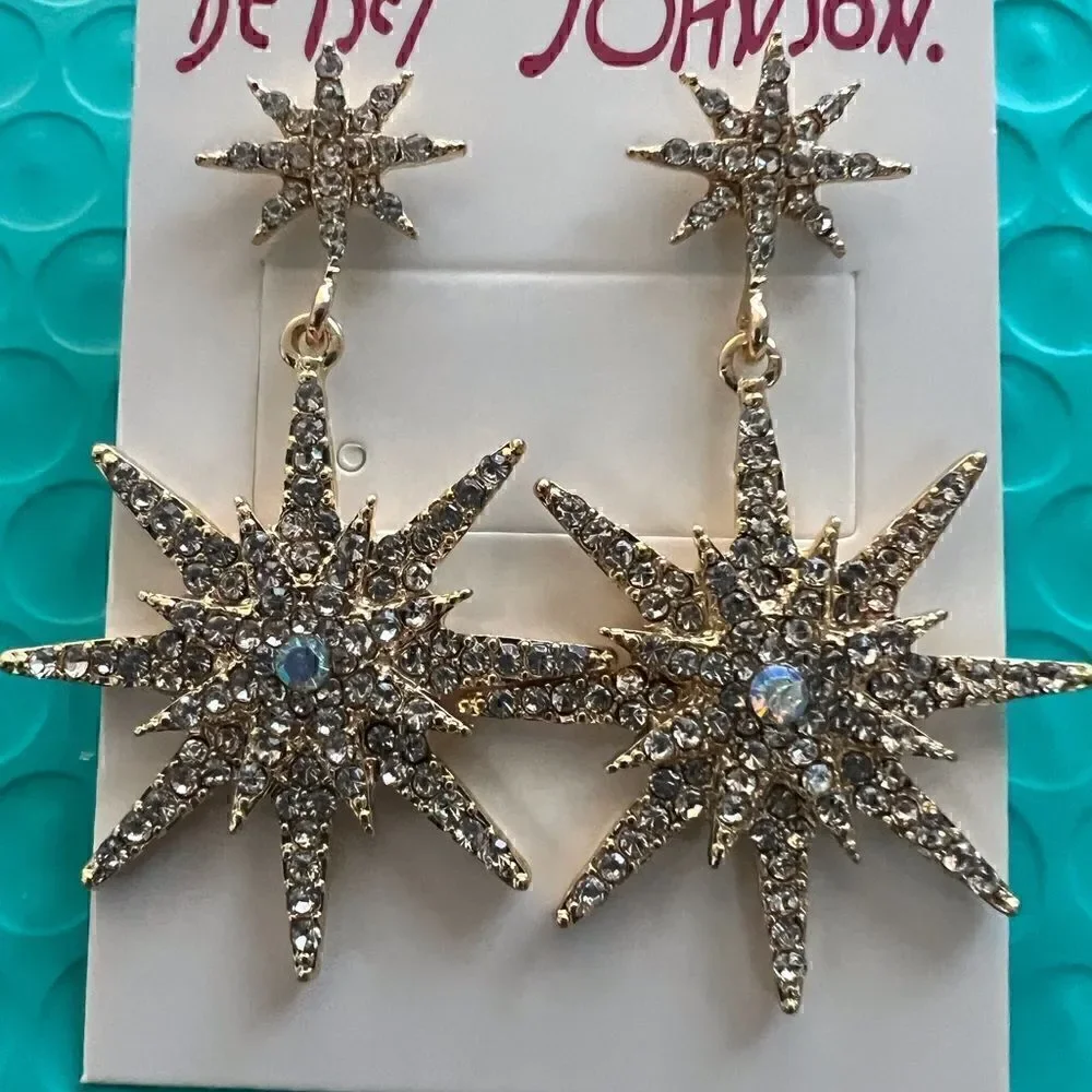 ⭐️ Betsey Johnson NEW CELESTIAL drop dangle earrings ⭐️
